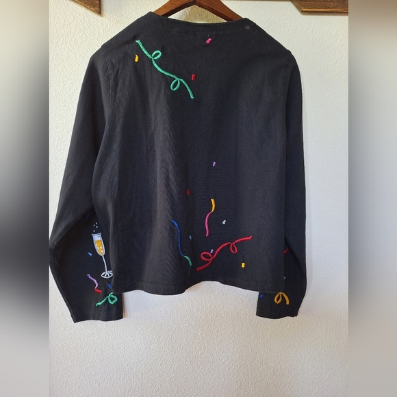 Vintage Michael Simon Embroidered Party Celebration Cardigan. Womens size L - Picture 5 of 6